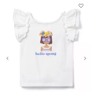 Janie and Jack White Ruffle Sleeve Top